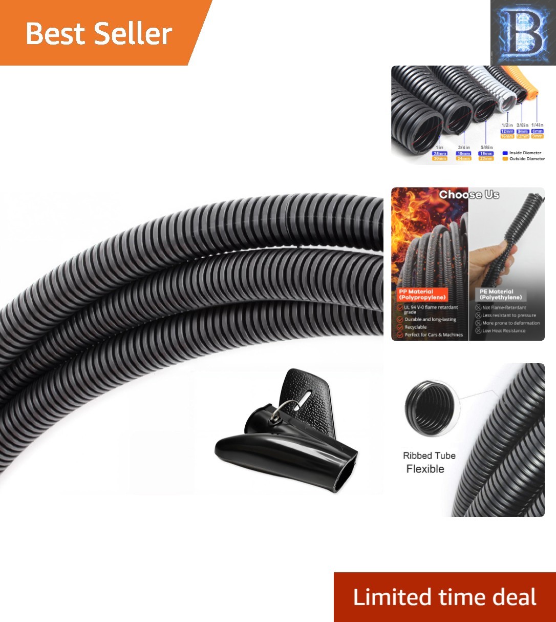 Flexible 20FT Split Wire Loom Tubing – Durable Protection for Any Environment