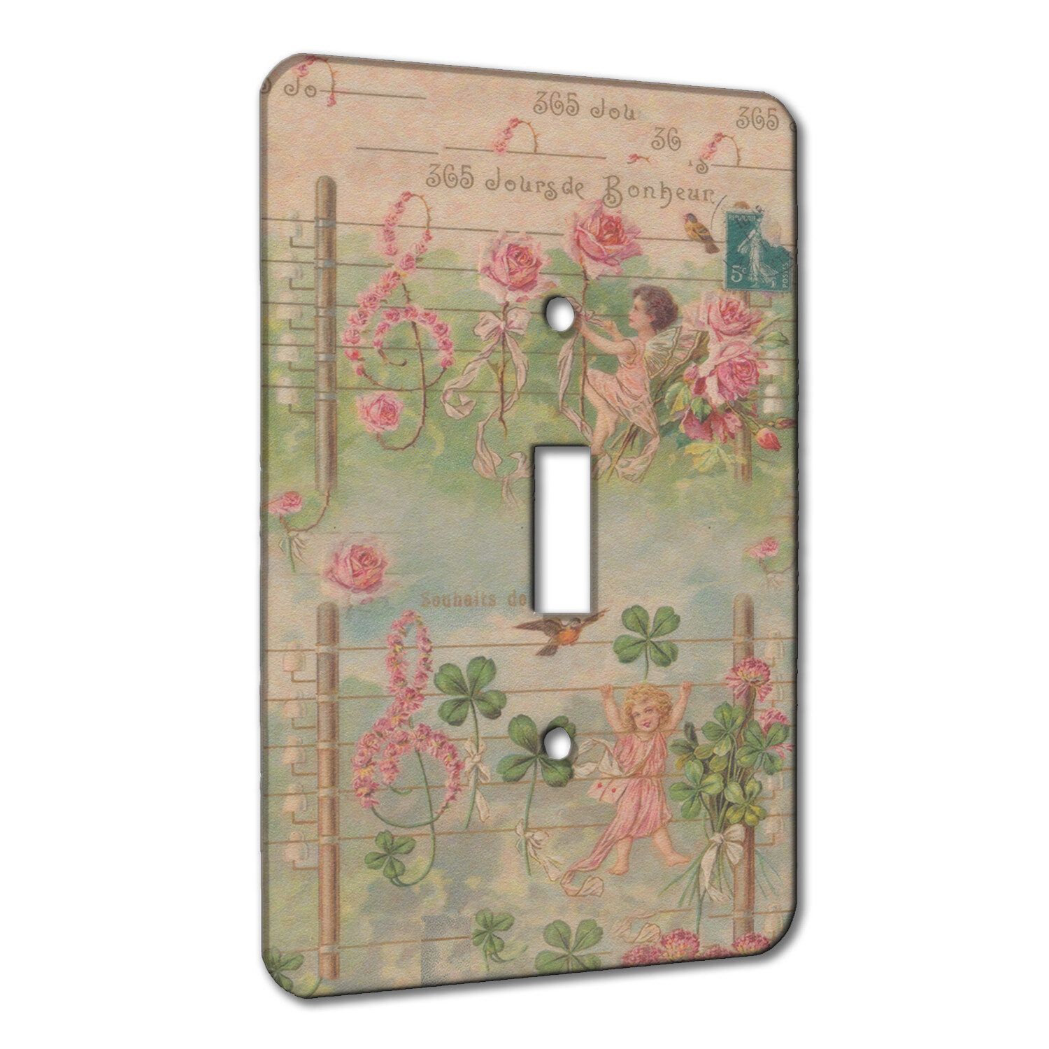 Elements of Space Music Notes Shabby Vintage Metal Wall Plate Switch AC Decora