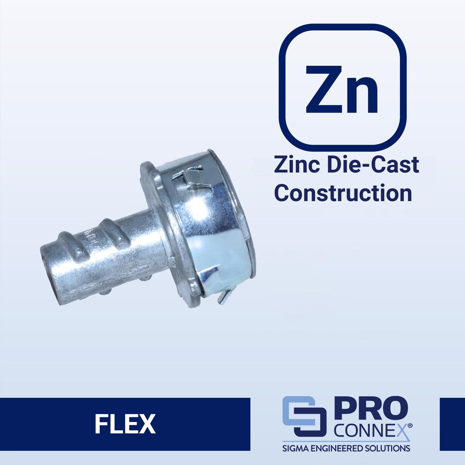 Sigma 49170 Die-Cast Zinc Snap Lock Screw-In Connector 3/8 Dia. in.