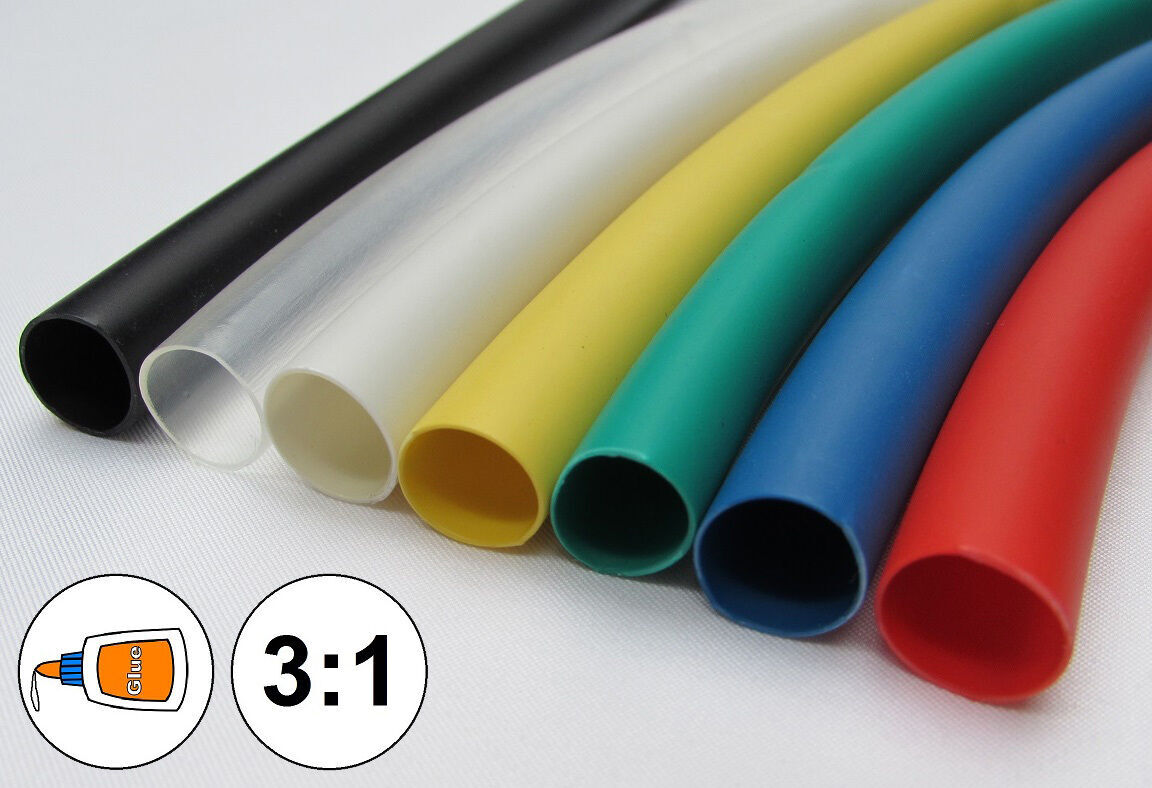 3 feet 3 ft 1M Heat Shrink Tube Lot 3:1 Adhesive Glue Dual Wall marine/to 2 inch