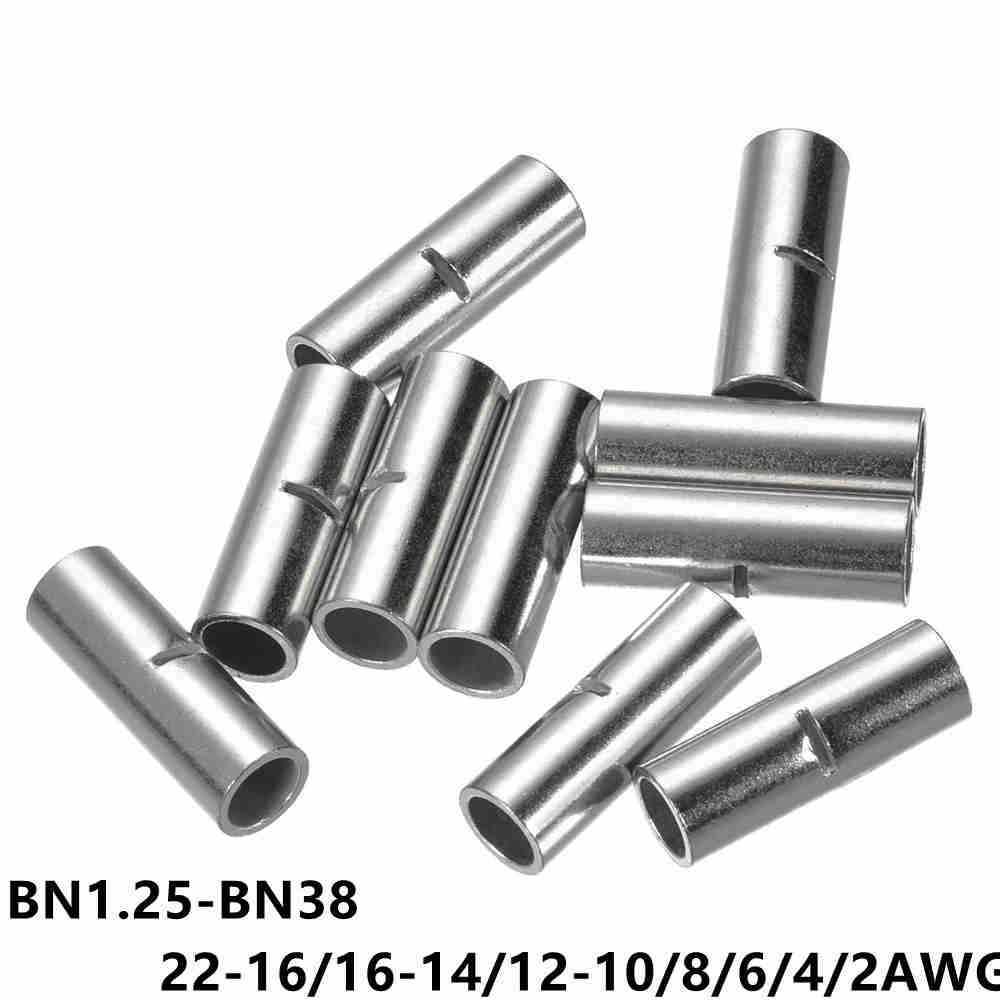 22-8-1/0-2/0-4/0AWG Ga Bare Butt Splice Connector Tinned Non-Insulate Terminals
