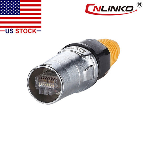 CNLINKO Ethernet Industrial Connector RJ45 Male Plug Outdoor Waterproof IP67