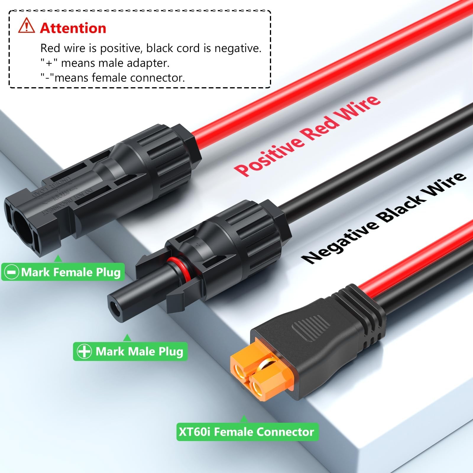 Vansdon Solar to XT60i Extension Cable 10AWG 3FT XT60i Female to Male Connect…