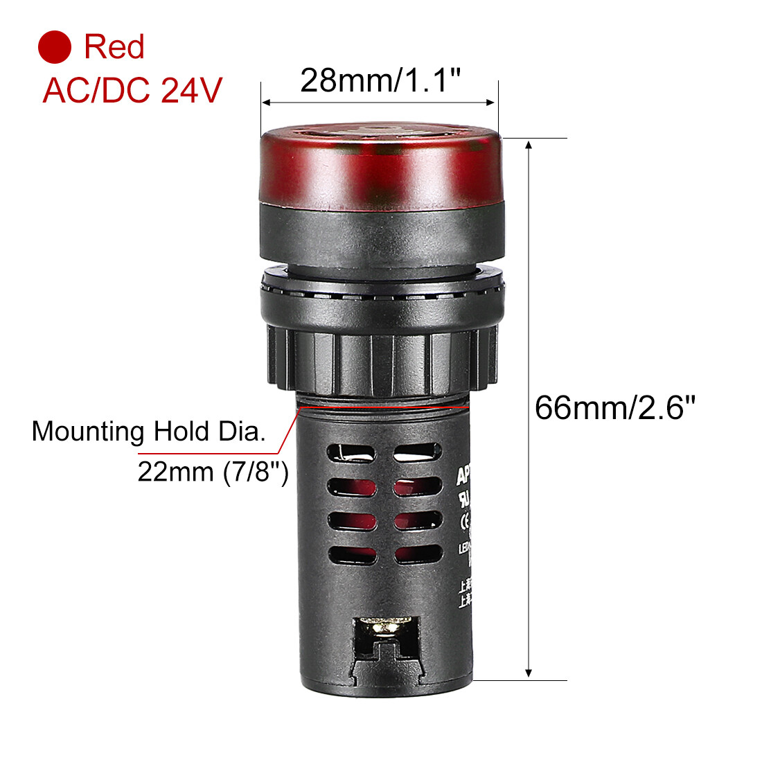 10pcs Red Indicator Light with Buzzer AC/DC 24V 22mm Panel Mount Flashing Alarm