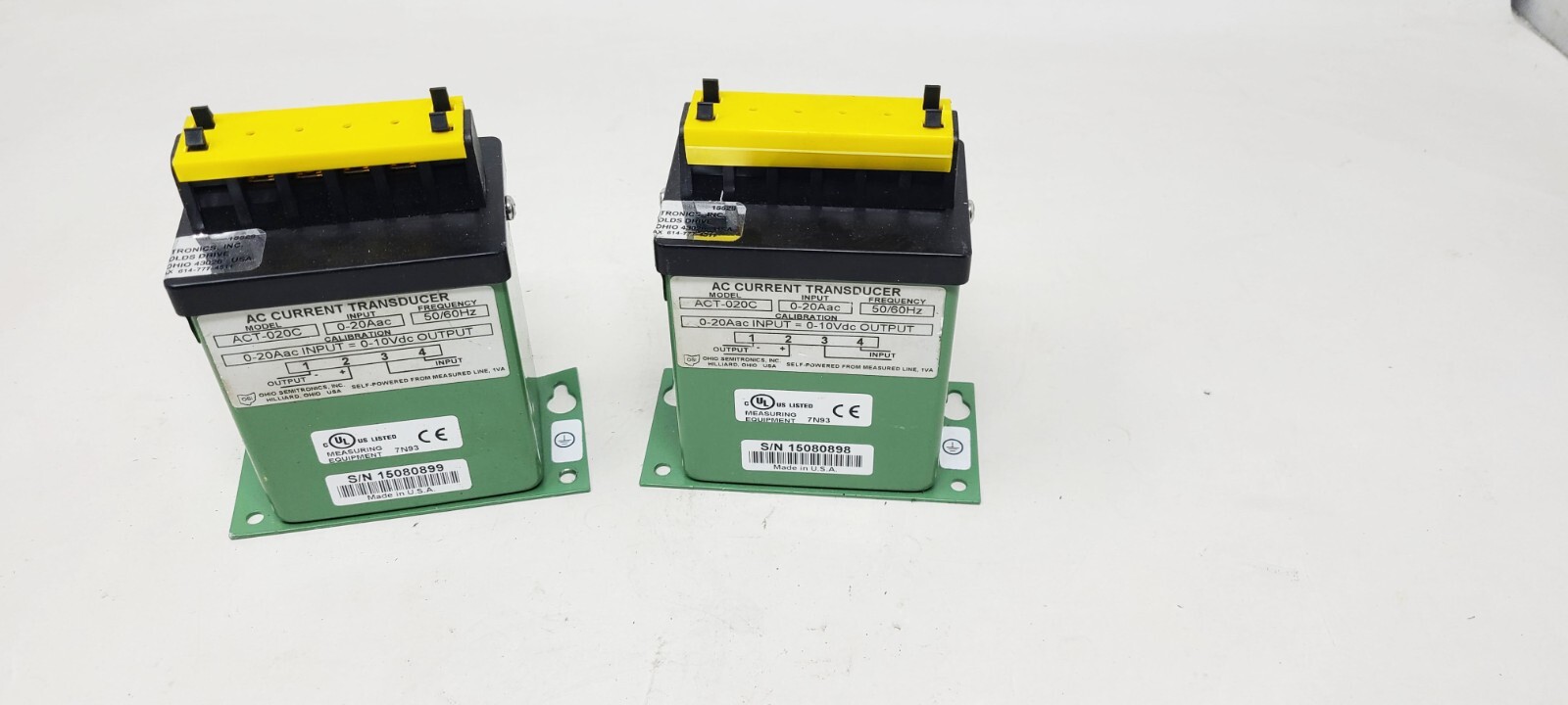 2 PACK – Flex-Core AC Current Transducer ACT-020C 0-20AAC Input = 0-10VDC Output