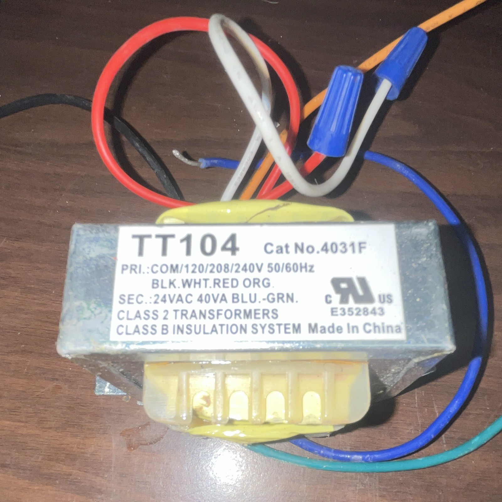 TT104 4031F 120/208/240V to 24VAC Step-Down Class 2 Transformer 40VA