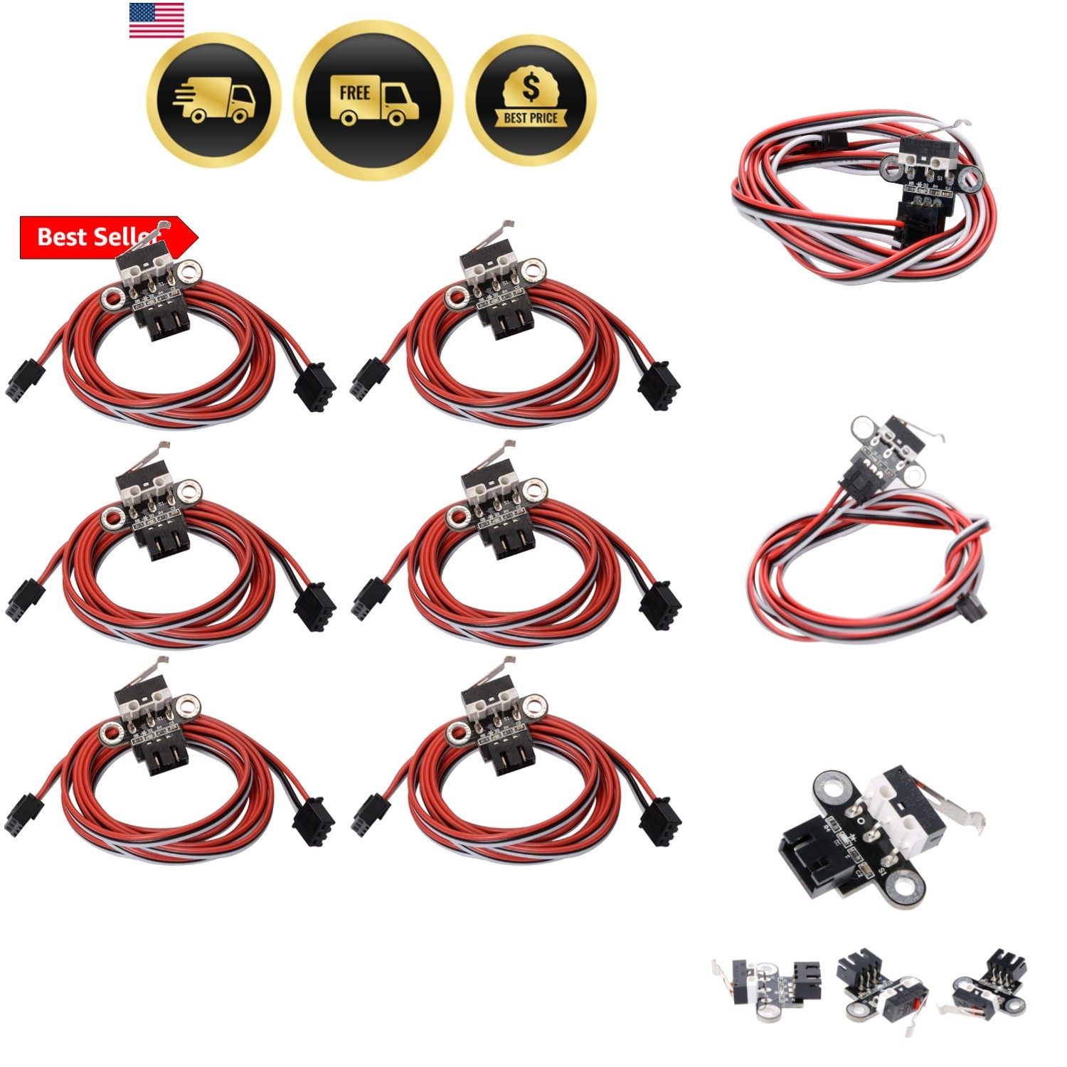 6 Pack Mechanical Endstop Limit Switch Module Endstop Switch Horizontal Type …