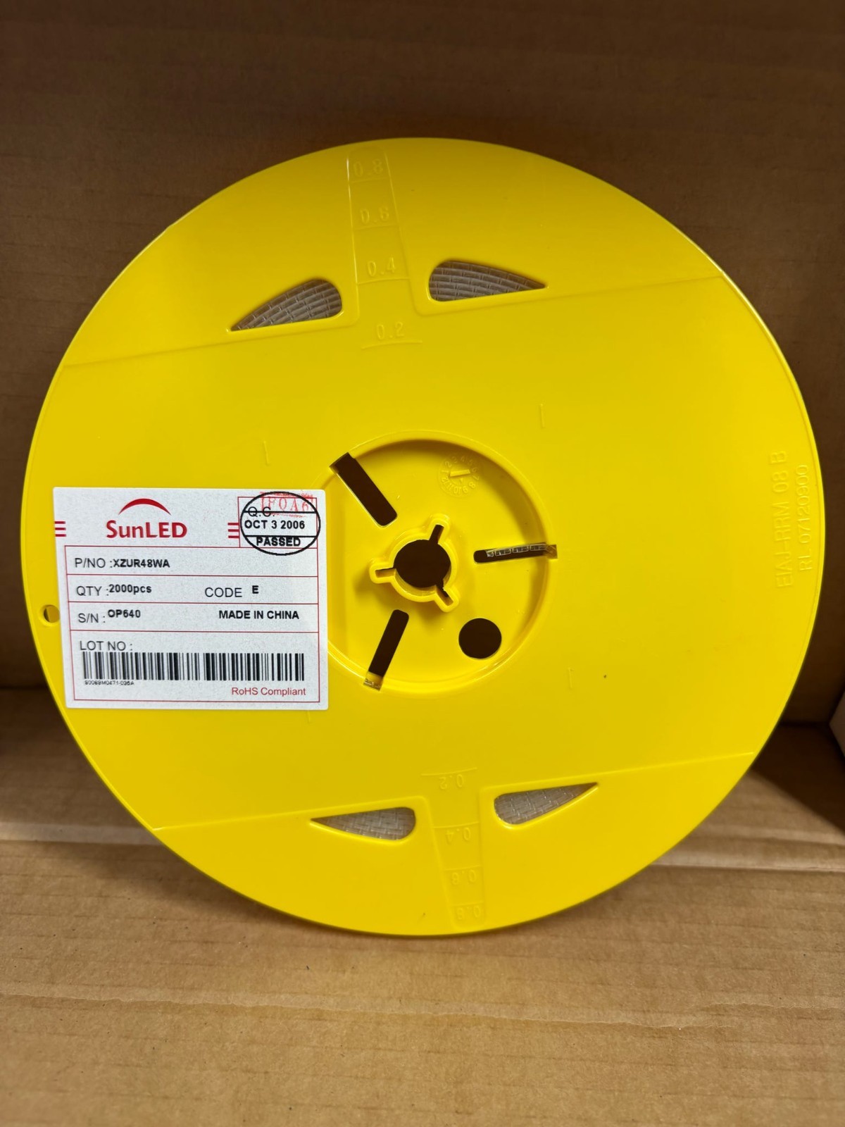 2000x SunLED XZUR48WA SMD LED Tape Reel RoHS Compliant
