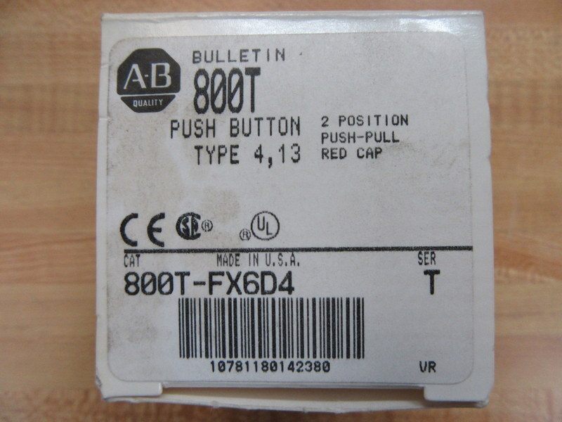 Allen Bradley 800T-FX6D4 Button 800TFX6D4 Ser T 800T-XD4 (Pack of 3)