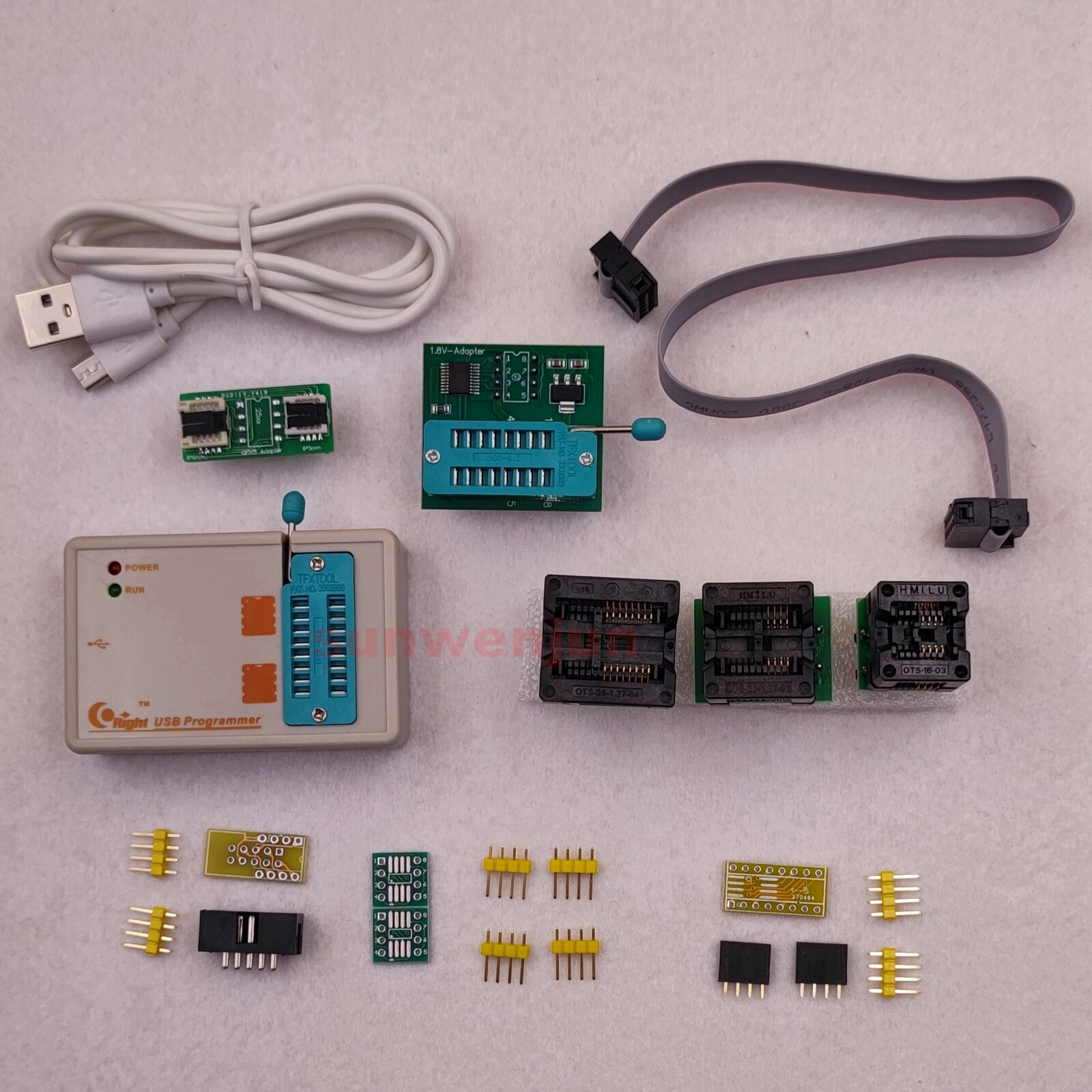 SkyPRO Programmer for 24/25/93/EEPROM/Flash/AVR/MCU+3adapter+1.8V+QFN8 adapter