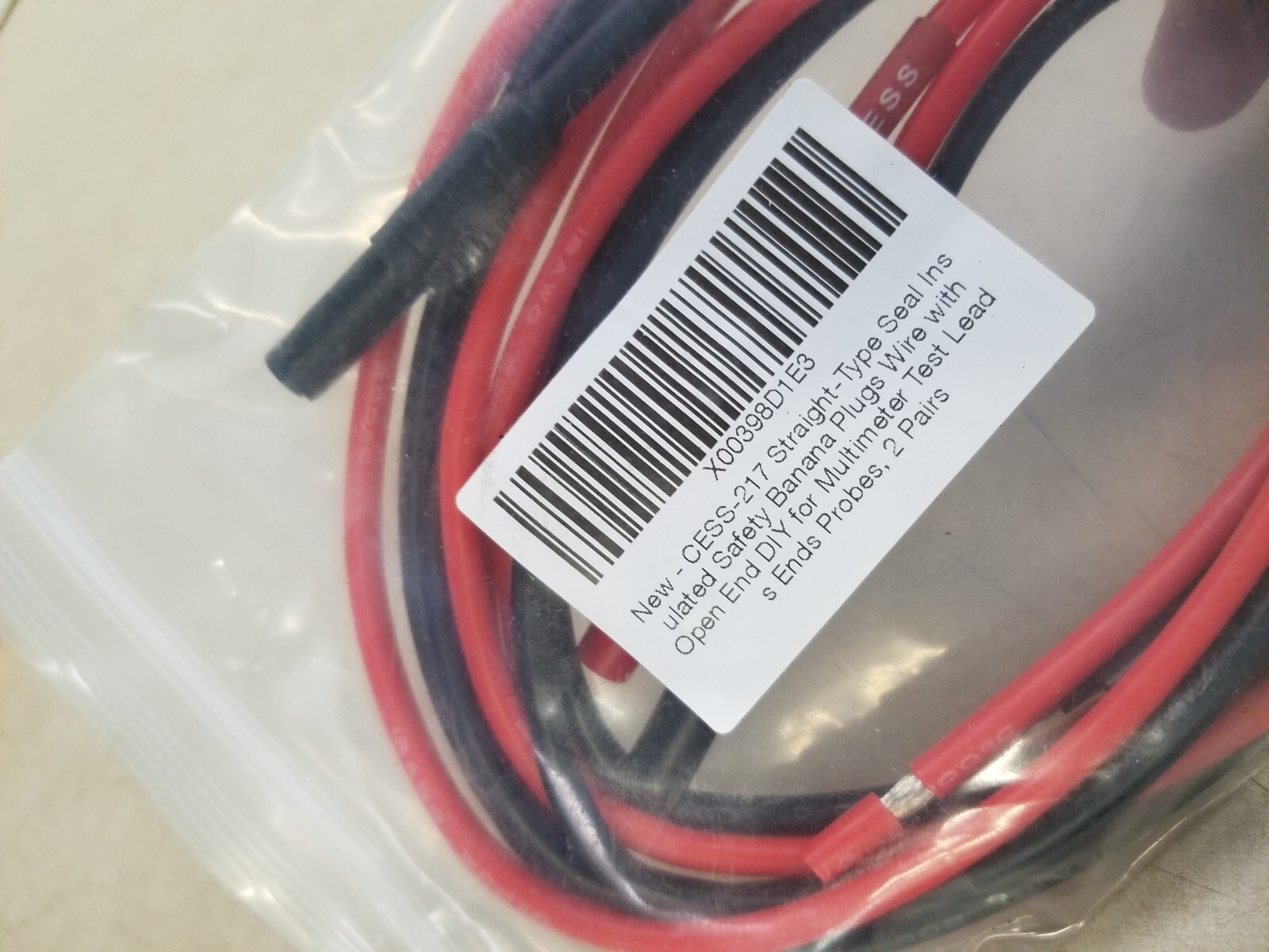 Unbranded CESS-217 Straight Seal Insulated Banana Plugs Wire, 2 Pairs