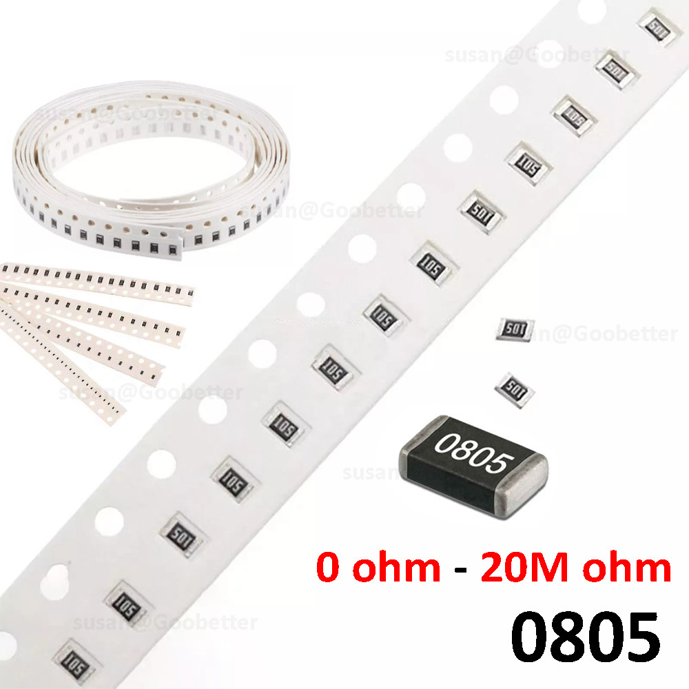 0805 SMD Resistors 0.125W 1% Tolerance Full Range Available 0 ohm to 365K ohm