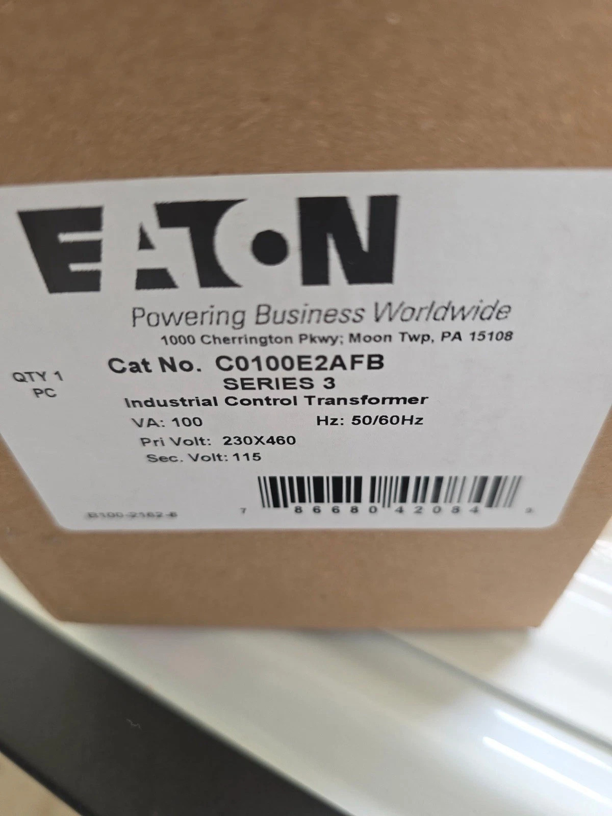 Eaton C0100E2AFB Industrial Control Transformer