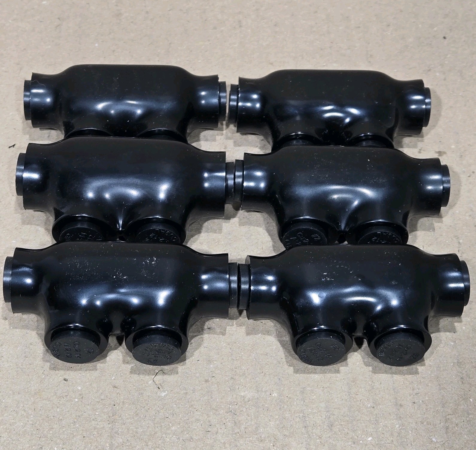 Pack 6, 2-14AWG In-Line Wire Splice Connector 2 Port Insulated Aluminum Copper.