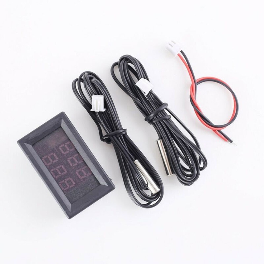 Compact Dual Display Digital Thermometer for CELSIUS Sensor With Long Probe