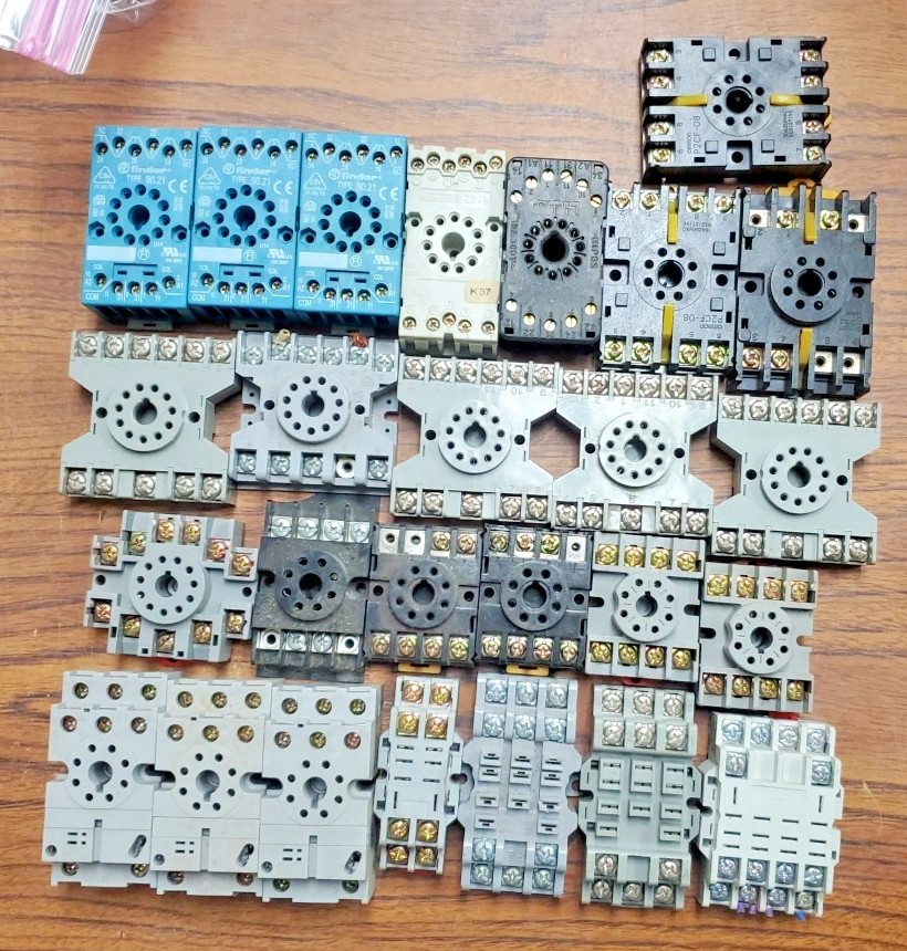 (26-PCS) Industrial Relay Sockets Several Varieties (TA5MS)