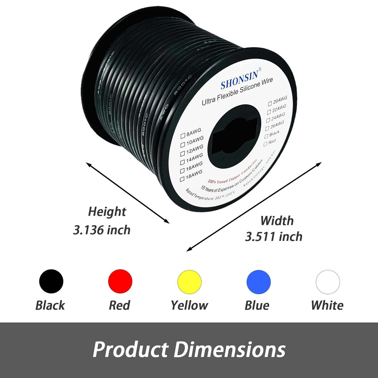 16 Gauge Silicone Wire Spool 100FT Black, Extremely Flexible 16 AWG Automotiv…