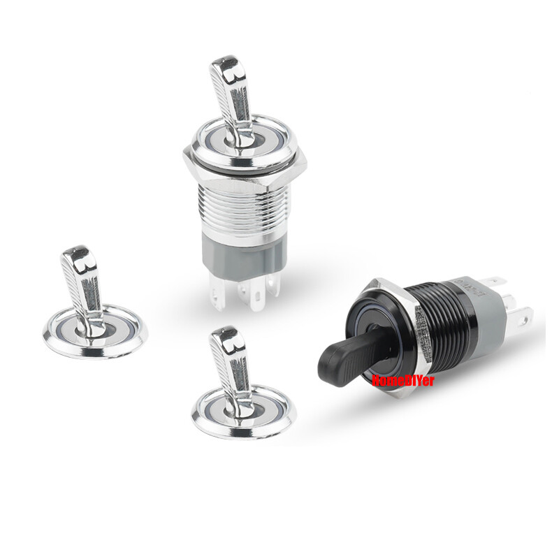 16mm LED Metal Toggle Switches On/Off 2 Positions Waterproof IP65 Button Switch