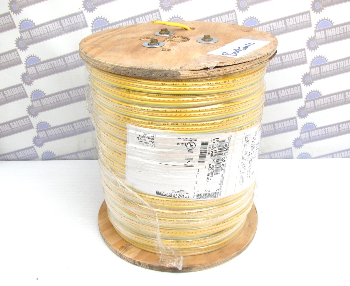 12/2 w/GROUND – FLAT SUBMERSIBLE WATER PUMP WIRE 600V – 10ft (CUT to LENGTH)