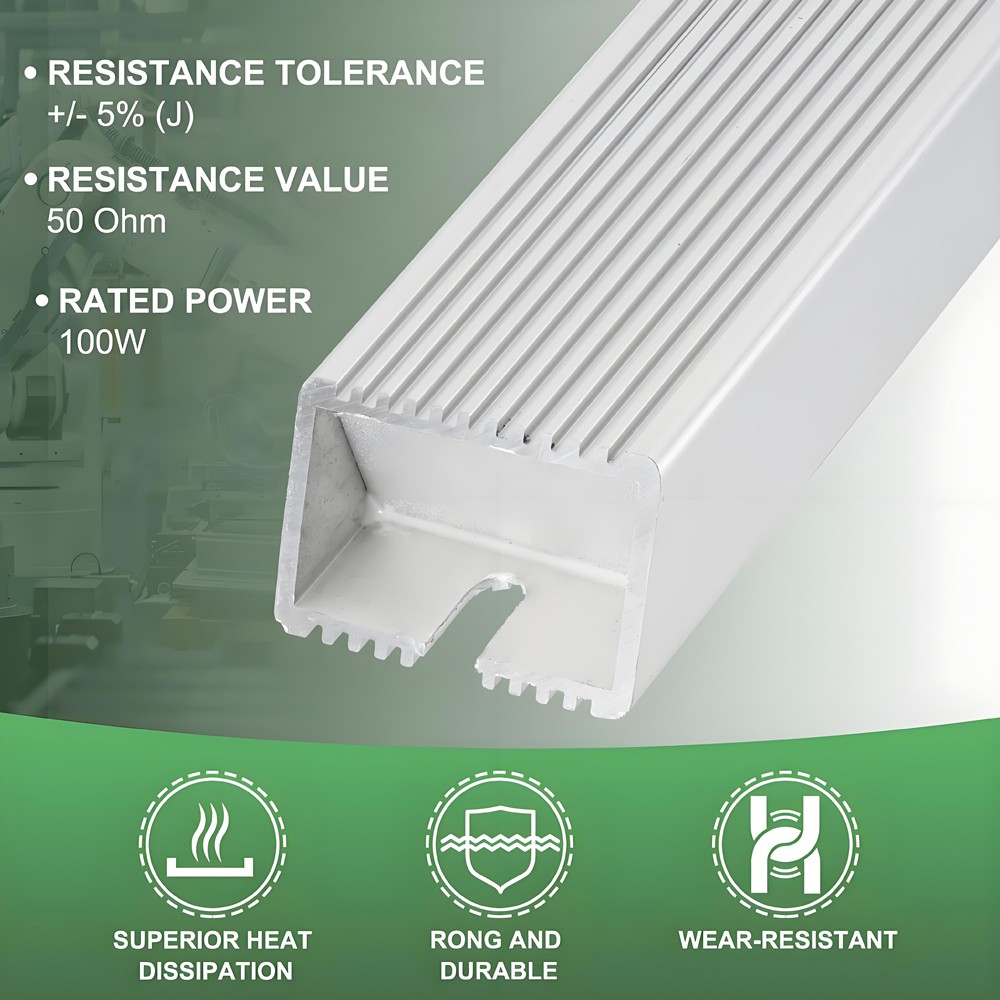 100W , 5 Ohm~500 Ohm Terminals Aluminium Housing Braking Resistor Resistance-