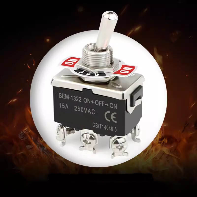 15A 250V Toggle Flick Switch ON-OFF-ON Car Dash Light Metal SPST 2 3 4 6 Pin
