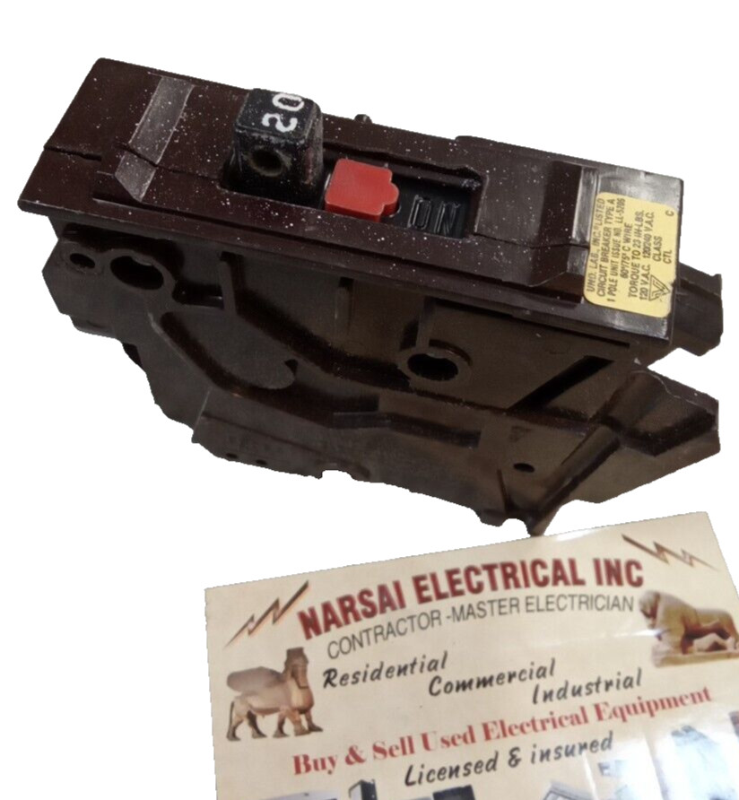 Wadsworth/circuit Breaker/A120N/A120/20A/1P / 240V/Type A/plastic FOOT/ USED