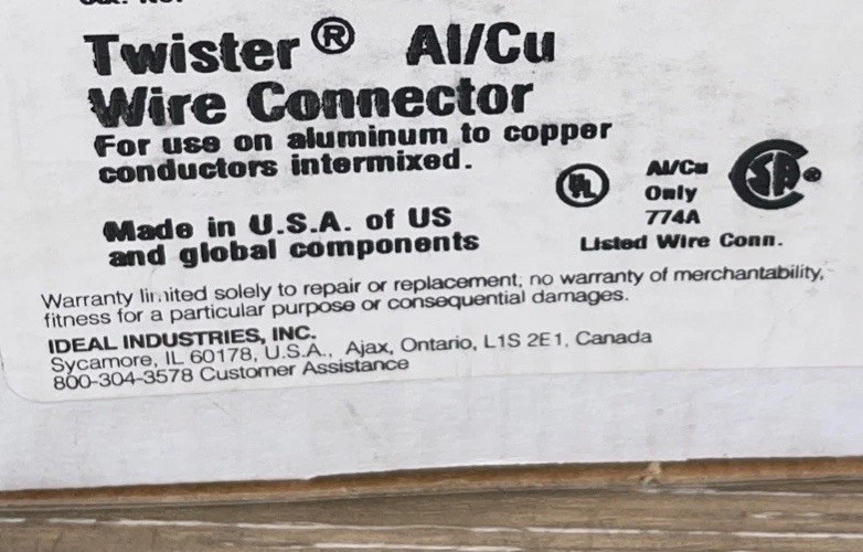Ideal 50pcs Al/Cu Wire Connectors Aluminum to Copper – Purple