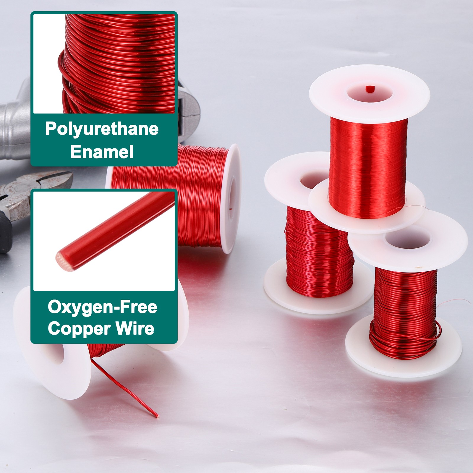 18 AWG Magnet Wire 18 Gauge Enameled Copper 8 oz Magnetic Coil Wire 155C(311F)
