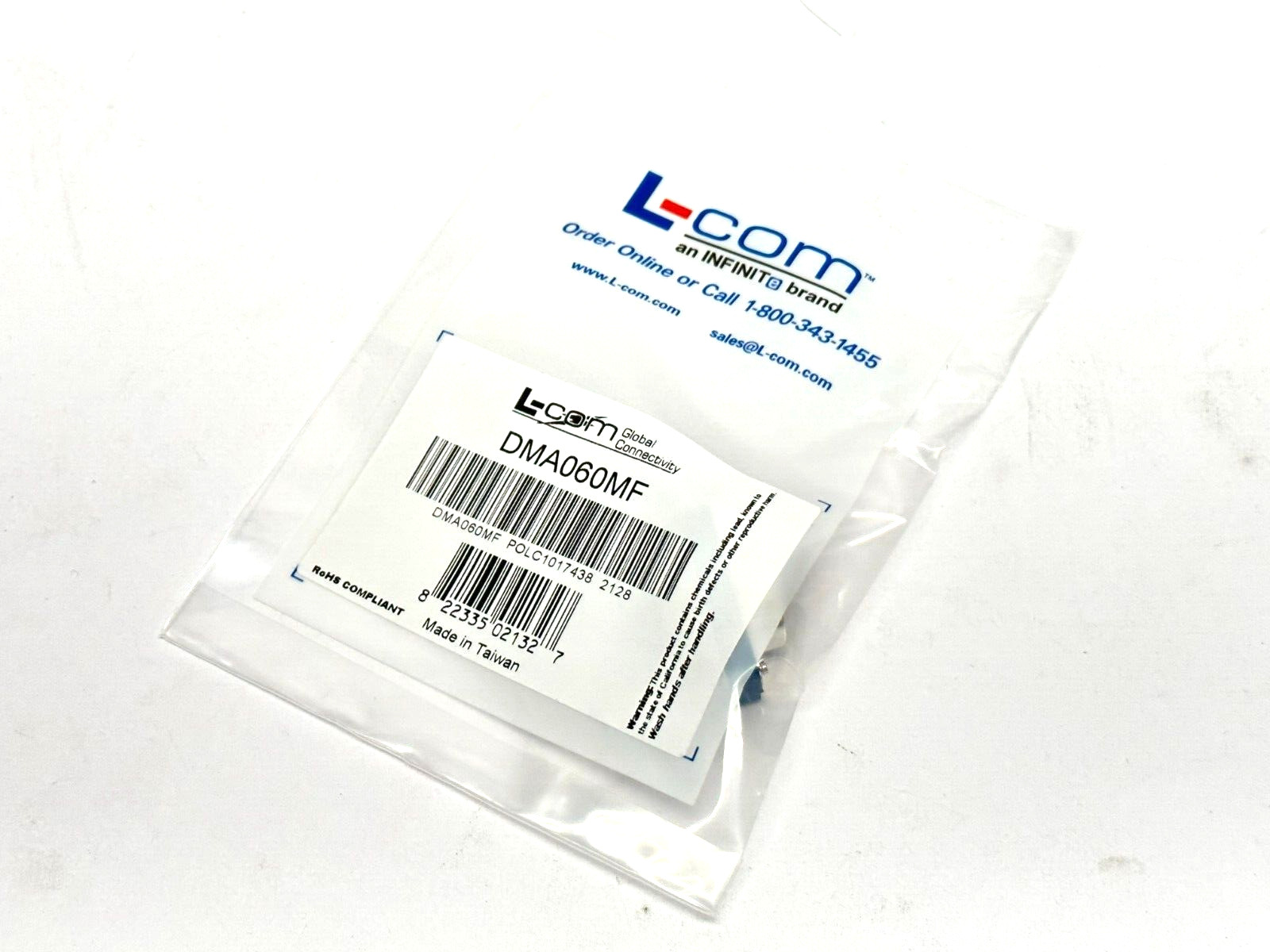 L-Com DMA060MF Slimline Null Modem Adapter DB9 M/F