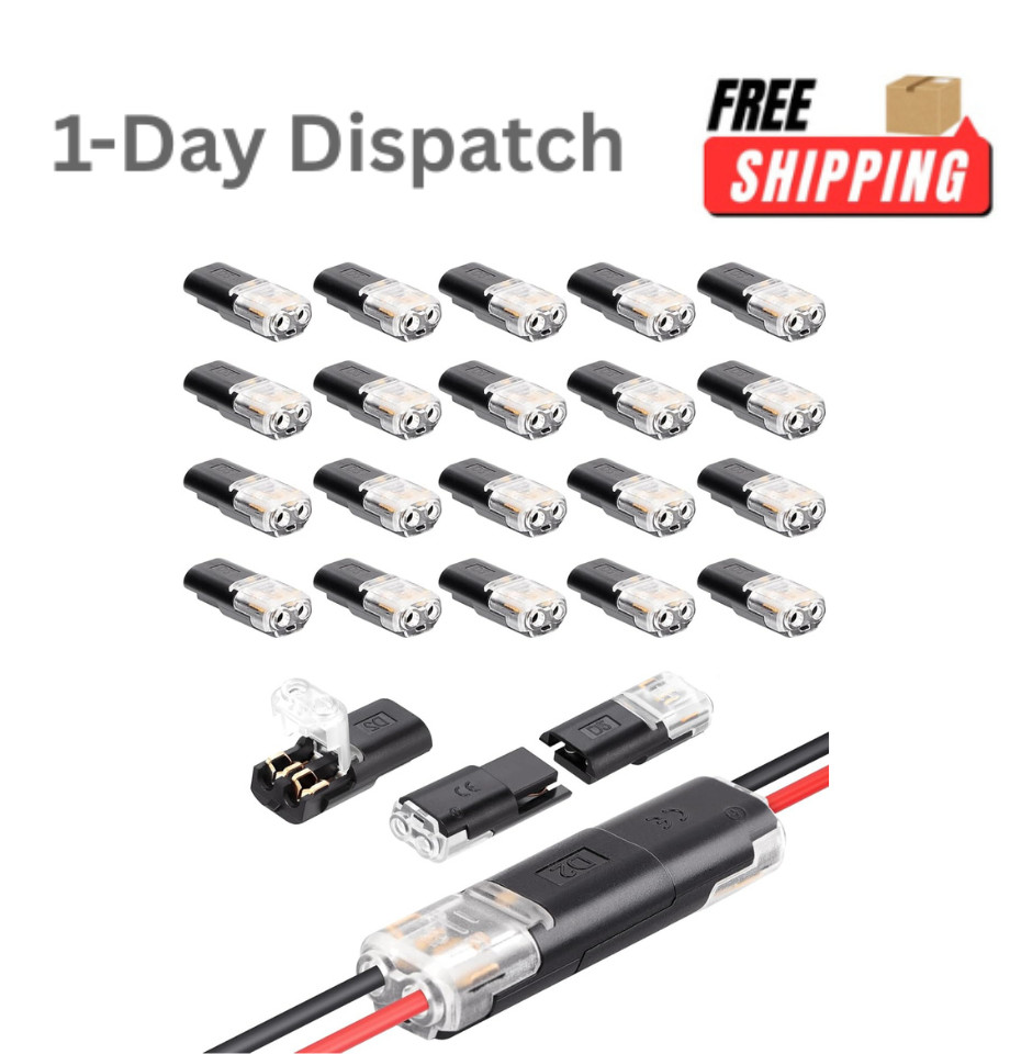.YARUKIMA 20pcs Low Voltage Wire Connector 2 Pin Quick Disconnect for 16 18 AWG