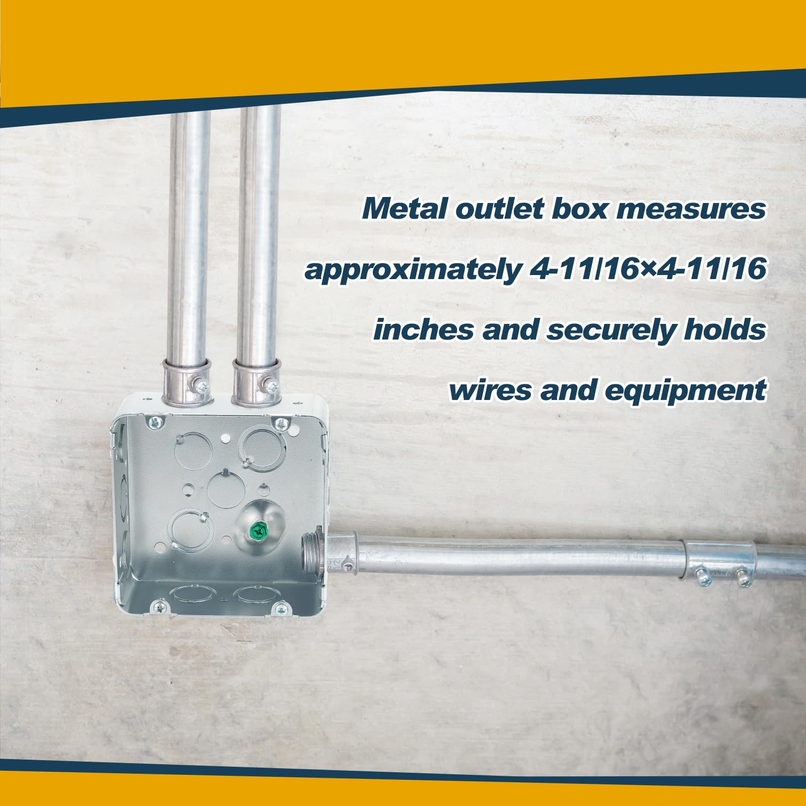 2 PCS Silver Galvanized Steel Deep Square Metal Electrical Junction Box Size