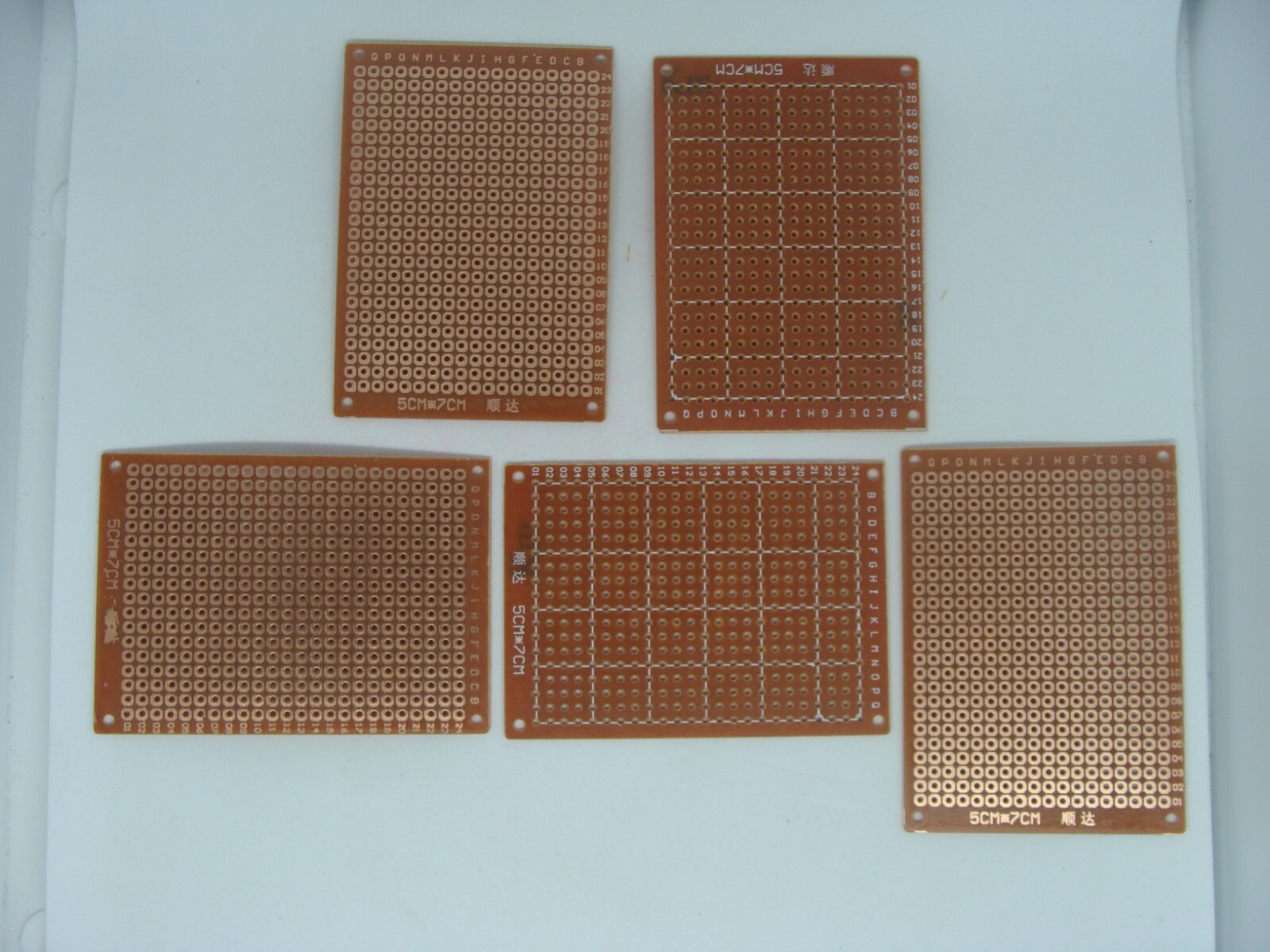 5Pcs Pack Lot Blank 5x7cm Electronics Prototype Integrated Circuit Board Set Kit
