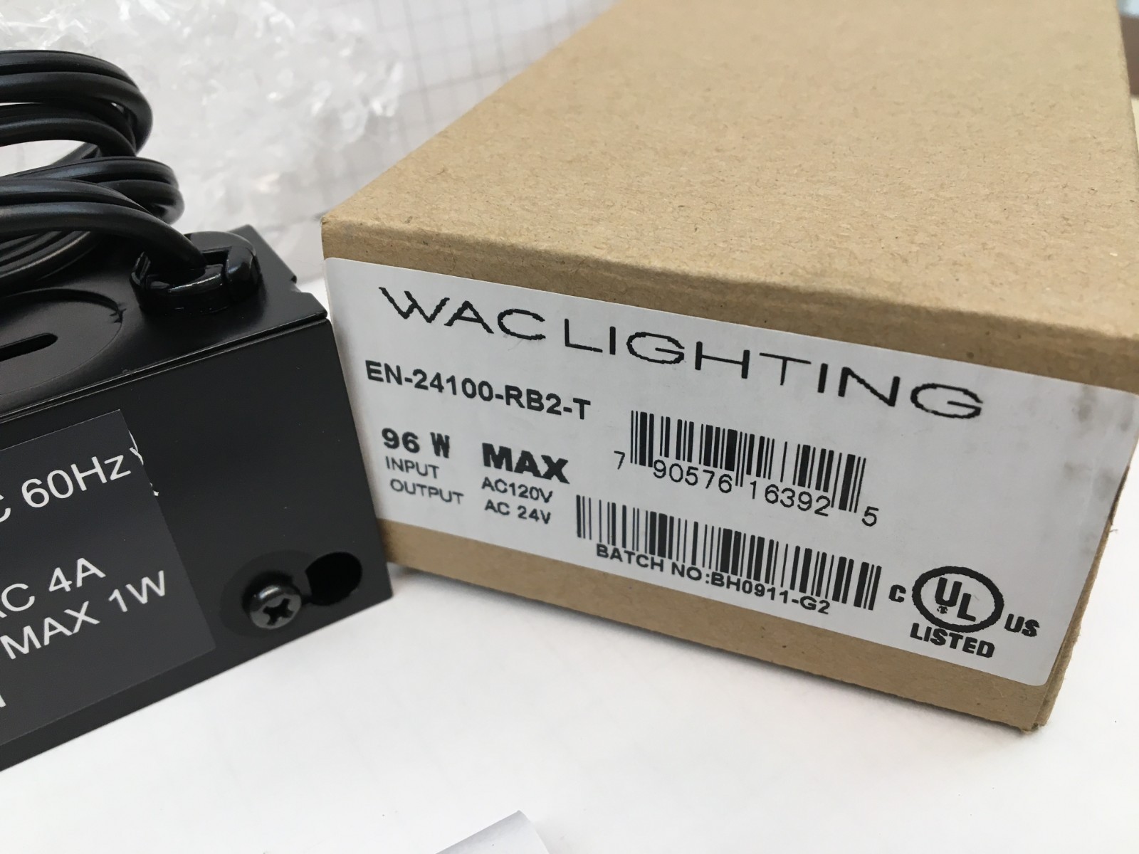 WAC Lighting EN-24100-RB2-T Transformer 120 VAC to 24 VAC, not DC