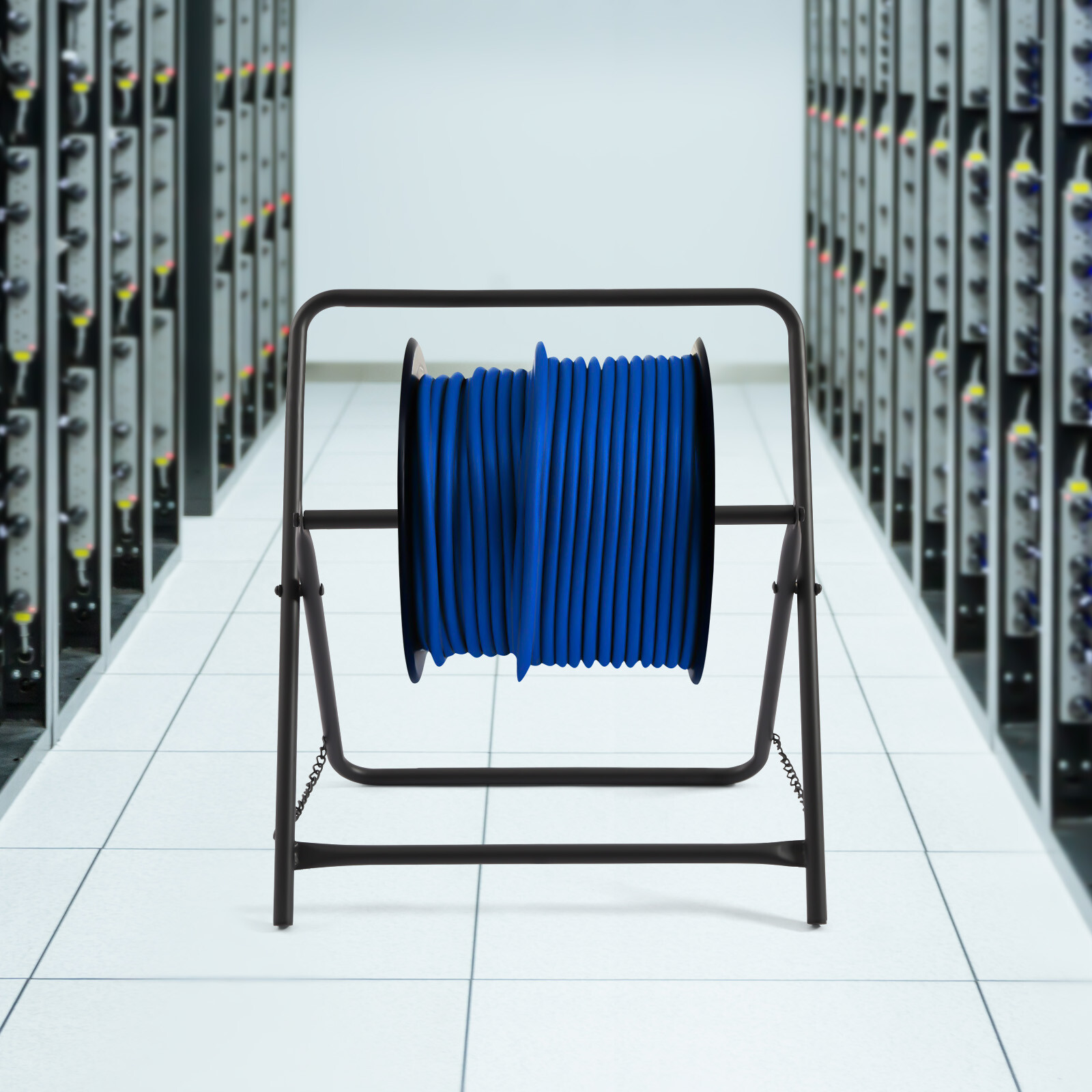 Single-Axle Cable Caddy, Foldable Wire Spool Holder for Easy Transport