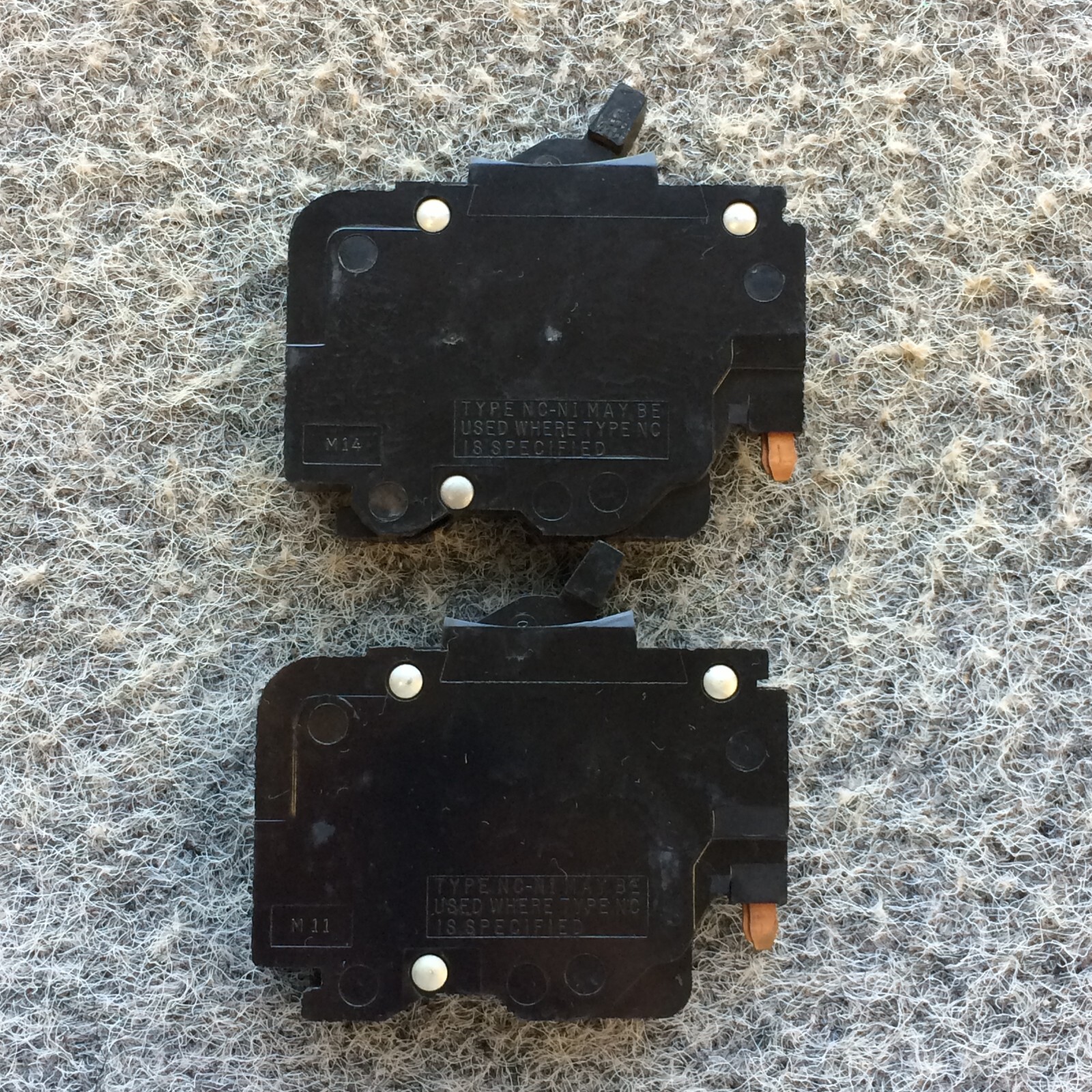 Lot of 2 FPE 20 Amp 1 Pole Stab-Lok Thin Federal Pacific Breakers NC120 Set of 2