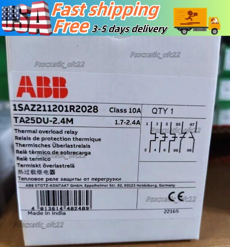 1pc ABB TA25DU-2.4M(1.7-2.4A) Thermal Overload Relays 1SAZ211201R2028