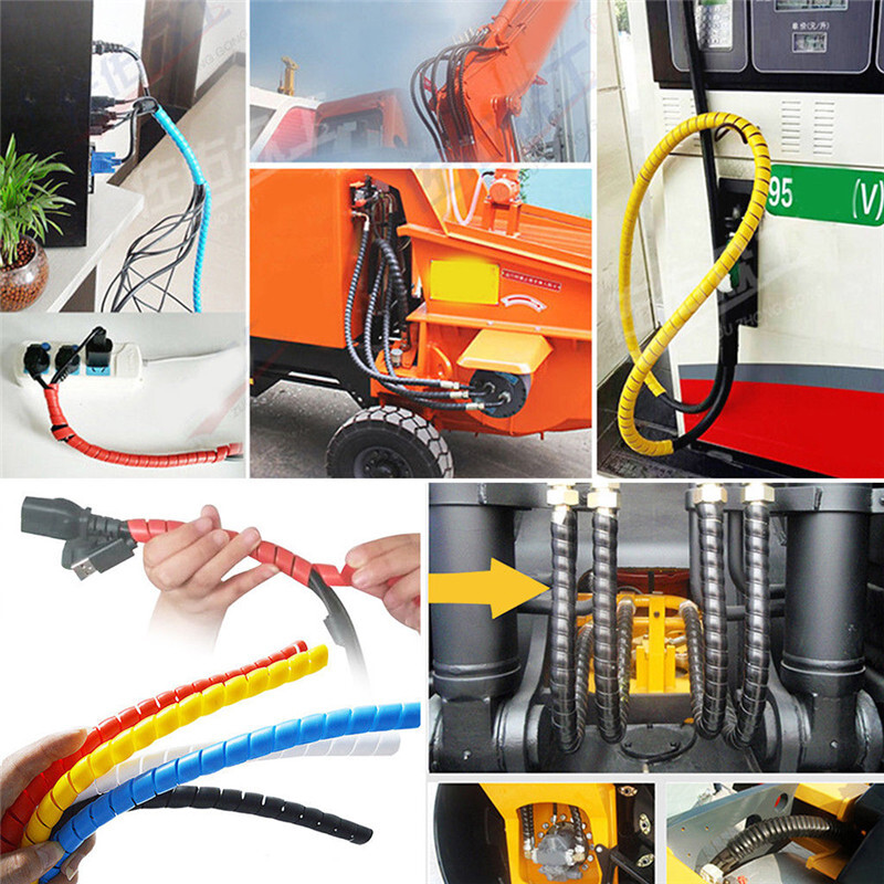 Spiral Cable Wire Protector Wrapping Sleeve Line Organizer Tube Cover Plastic