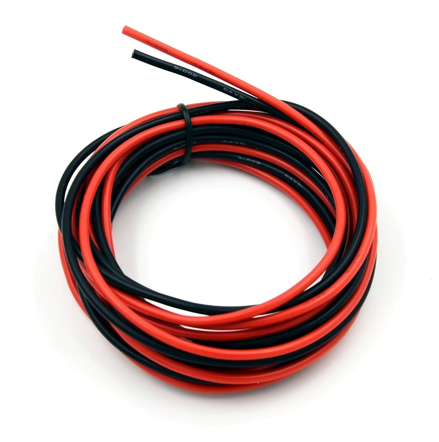 16 AWG Silicone Wire – 10 Feet (5ft Black & Red) – Flexible, High Temp Resistant