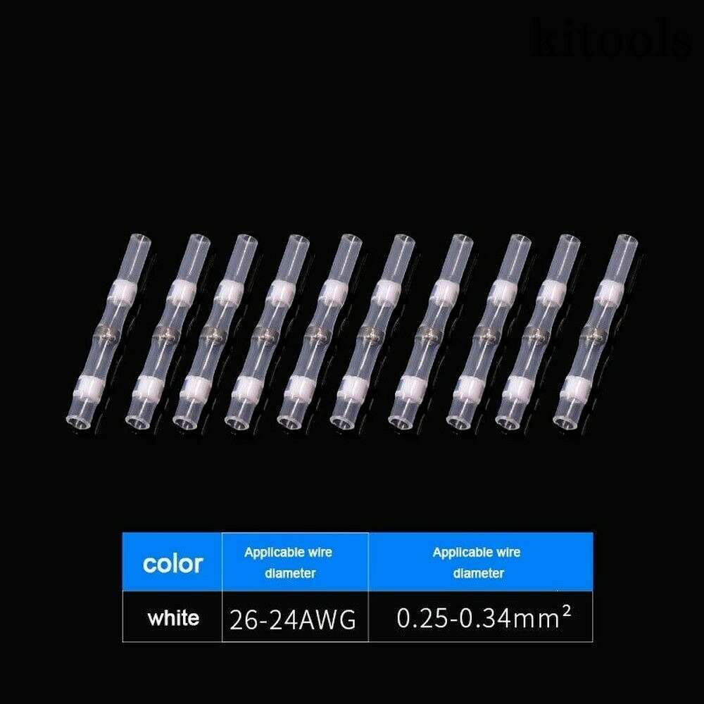 HEAT SHRINK SOLDER SEAL BUTT WIRE CONNECTOR SPLICE TERMINAL WATERPROOF 22-10AWG