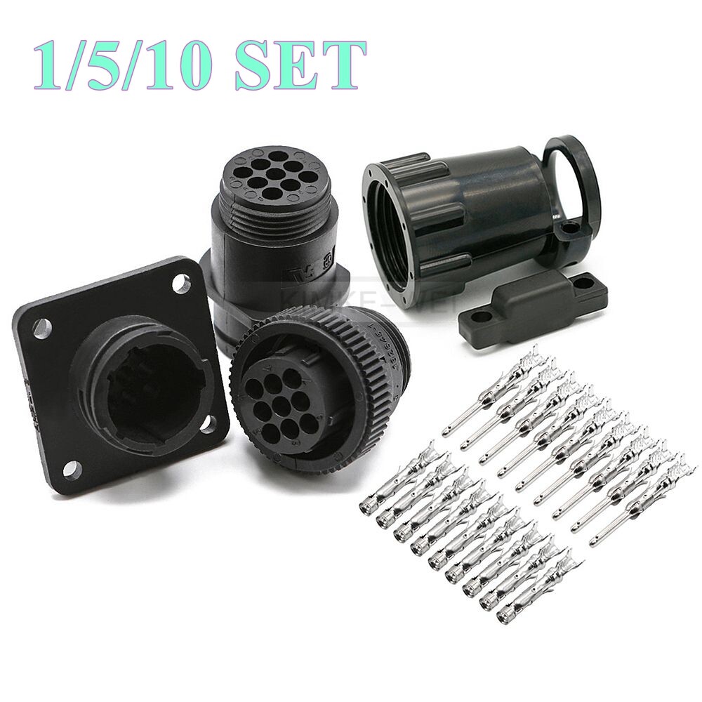 9 Pin/Way TE/AMP/TYCO CPC Series Circular Male Female Connector Plug Socket Kit