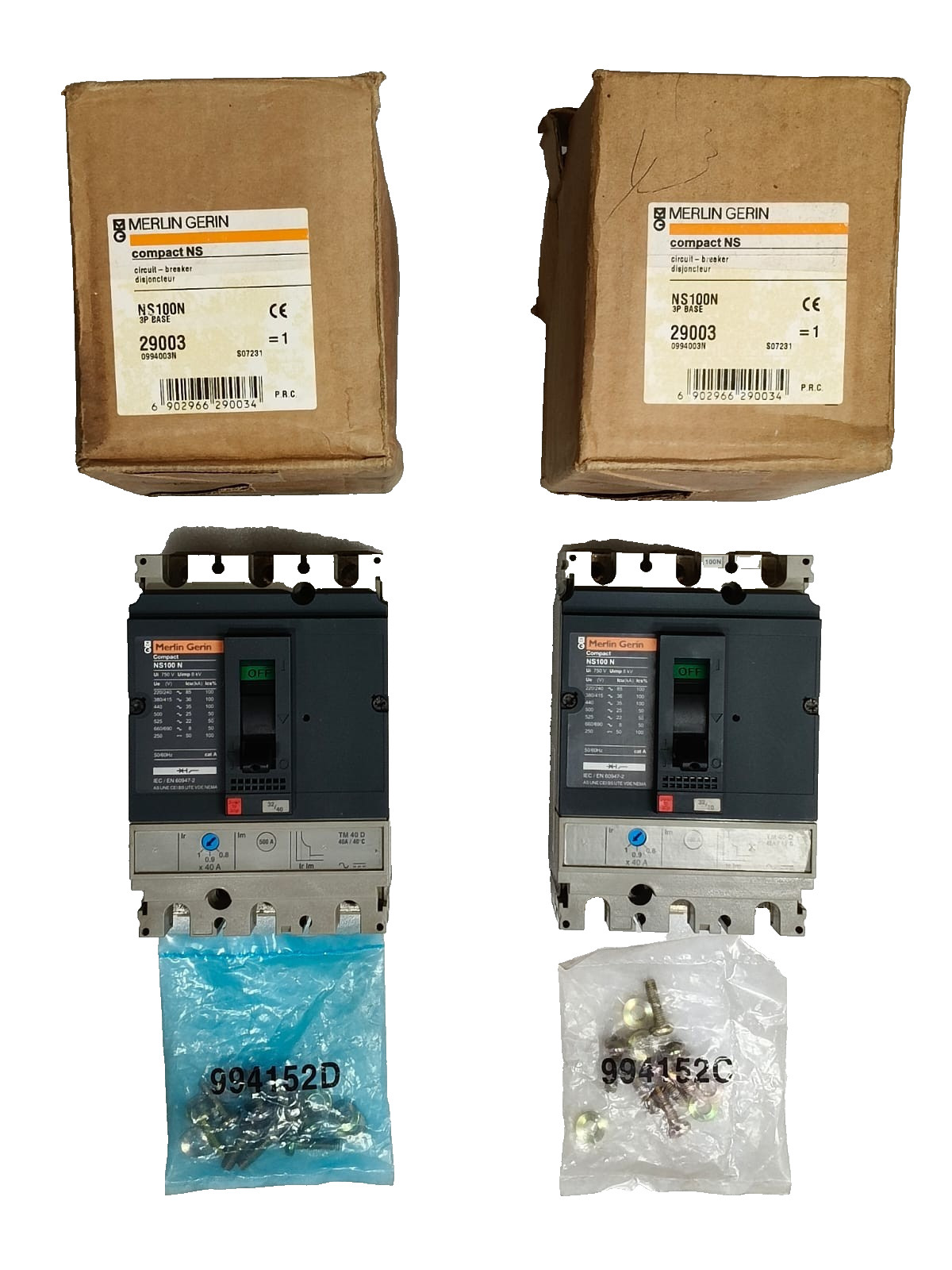 MERLIN GERIN COMPACT NS100N 40A 3P CIRCUIT BREAKER FAST SHIPPING