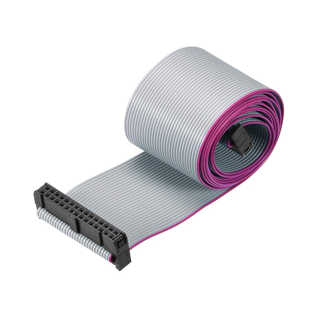 uxcell IDC Wire Flat Ribbon Cable FC/FC Connector A-Type 30 38mm wide, Gray