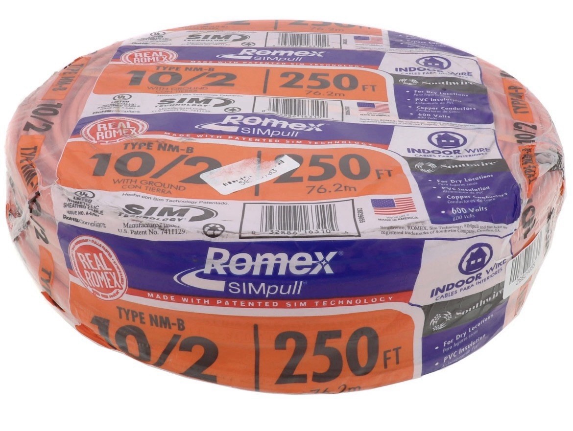 Romex SIMpull Type NM-B Cable 10/2 Orange, w/ Ground 250 FT SEALED NEW