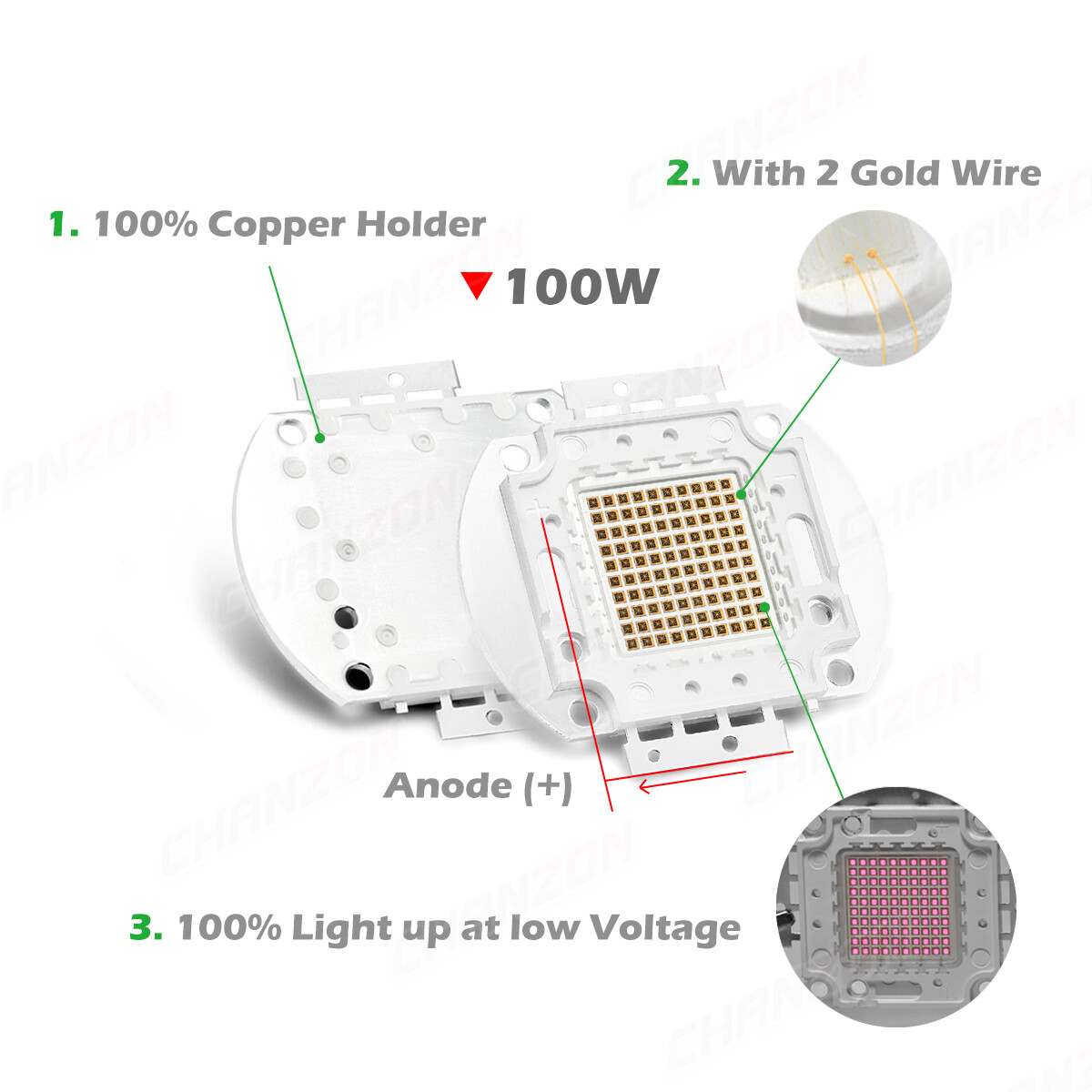 100 Watt High Power Smd Led Chip 100W Ir Grow Plant Light Diode Full Spectrum