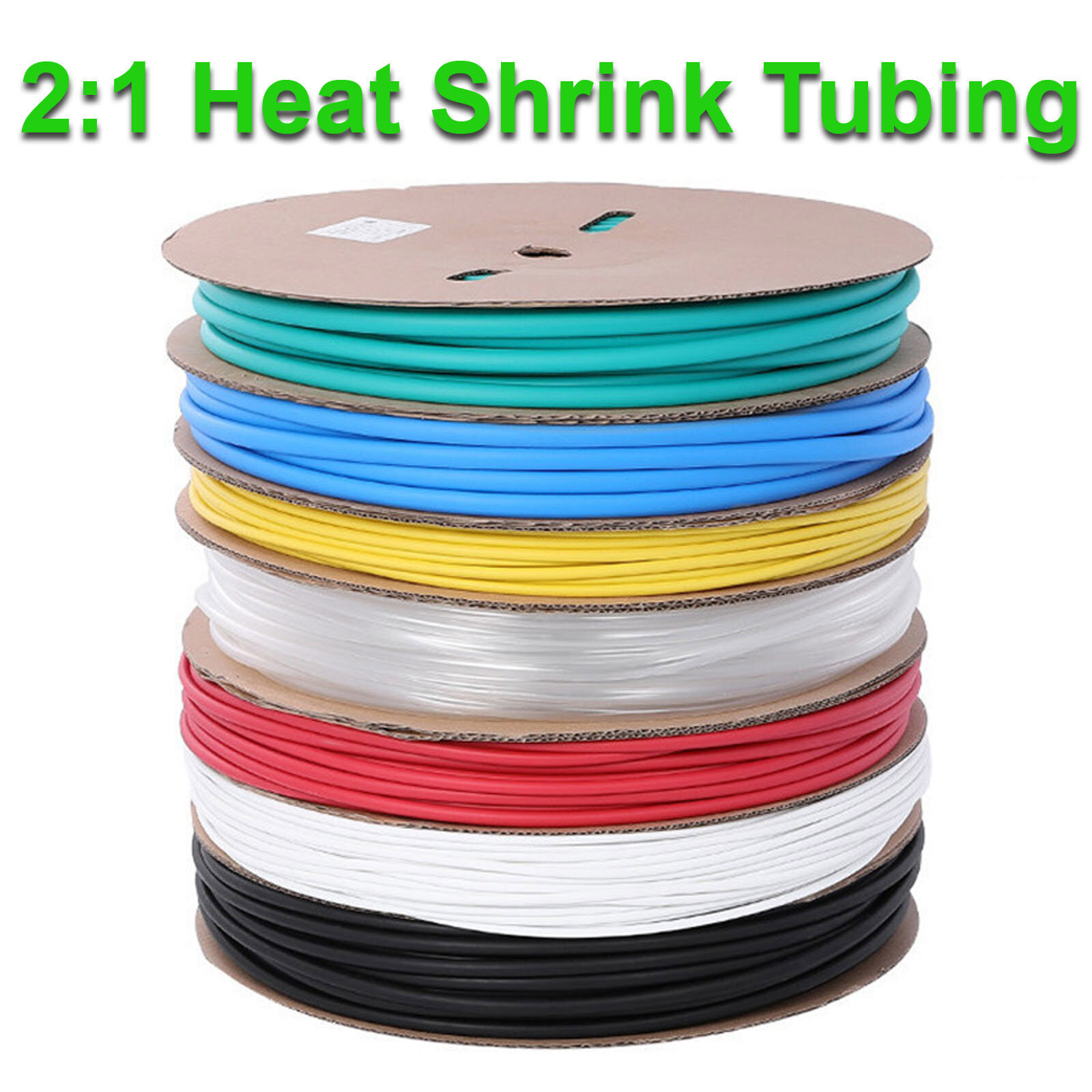 1Roll Heat Shrinkable Tube shrink Tubing L200/100M Dia. 1 2 3 4 5 6 8 10 ~ 30mm