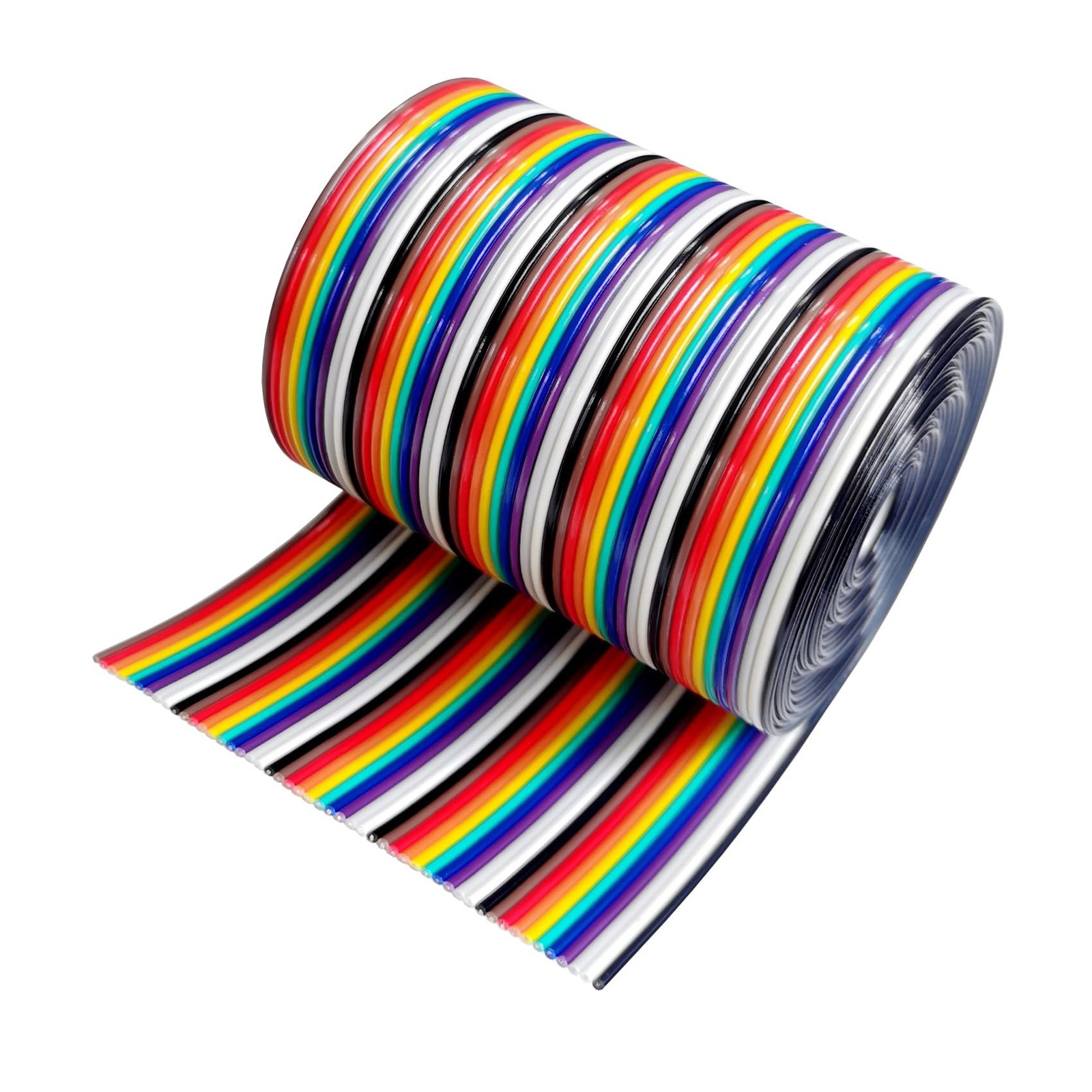 2m 6.5ft 50-Wire 1.27mm Pitch Rainbow Color Flat Ribbon Cable 28 AWG