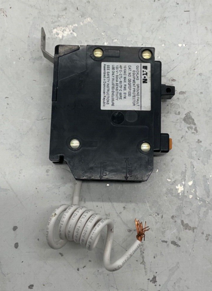 NEW EATON QBGFEP1030 CIRCUIT BREAKER 30A 1P 120V W/GROUND FAULT PROTECTION