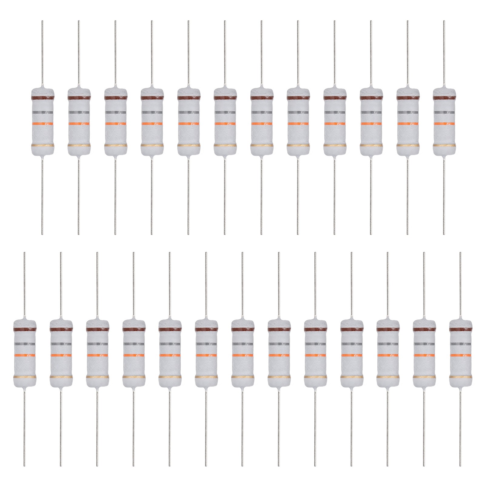 25Pcs 3 Watts 18K Ohm 5% Tolerance Metal Oxide Film Resistors