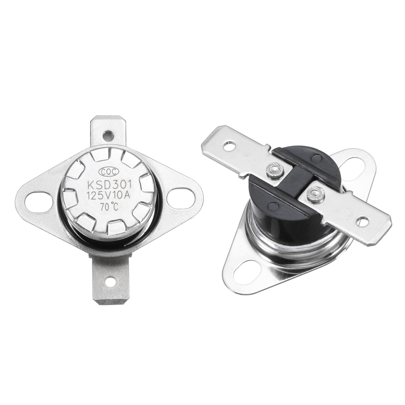 2pcs Thermostat KSD301 70°C/158°F 10A for NC, Bakelite Switch