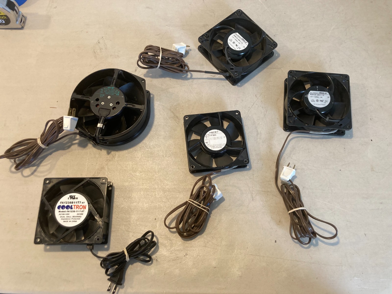 Lot of 5 AC Axial Cooling Fans, ebm-papst